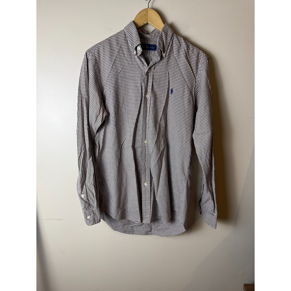 Ralph Lauren Shirt L Long Sleeve Mens S Red Plaid Classic Embroidery Casual
